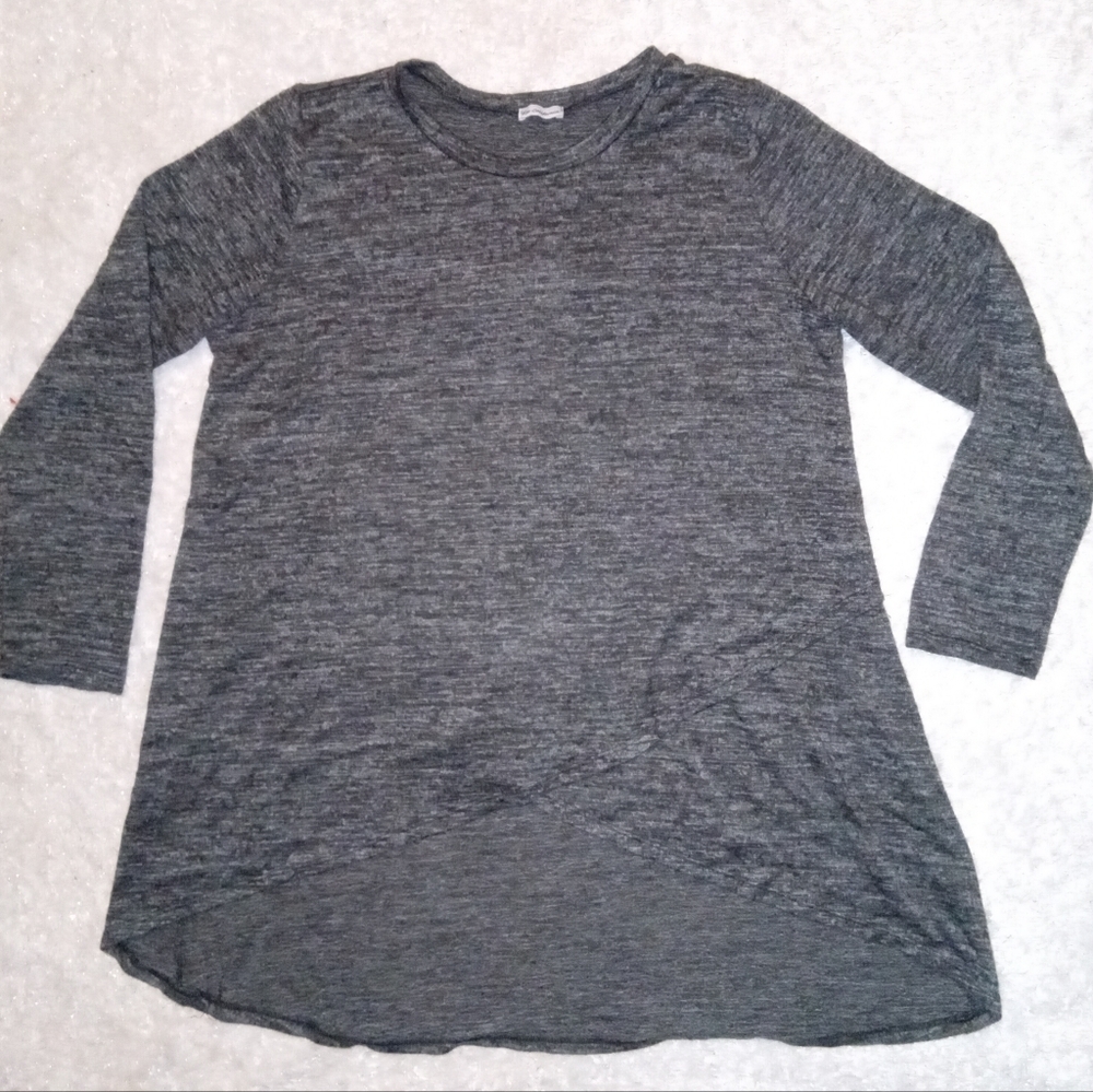 Egy California Heather Gray Faux Wrap Tunic size XL